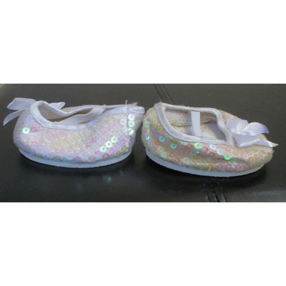 Build A Bear Workshop White Sequin Shoes Slip On